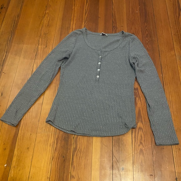 Tops Grey Henley Top Poshmark